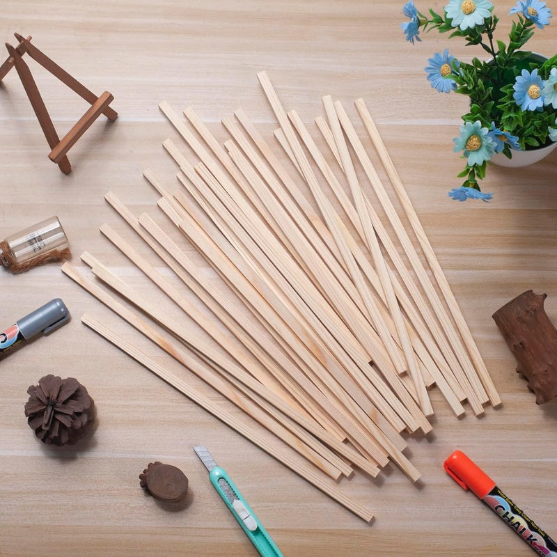 Coowayze Square Wooden Dowels Wood Dowel Rods 5/16" x 12", 30 PCS Square Wooden Sticks for Crafts, Unfinished Hardwood Sticks Wood Strips Slats for Crafting, Woodworking, Model Making, Home Decor - Image 3